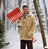 Plastic head material and wood handle mateiral hand snow shovel