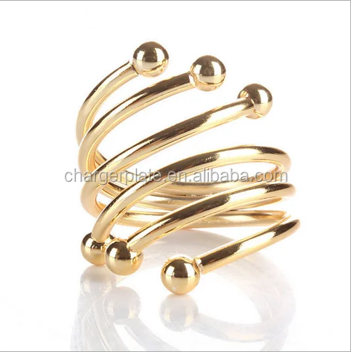 Дешево оптом Металл золото серебристые кольца для салфеток для свадебного украшения