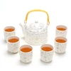 Chinese Style Printed Ceramic Custom Coffee Tea Pot Sets With Cups