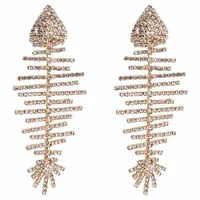 

hot sell Fashion diamond big size fish bone earrings