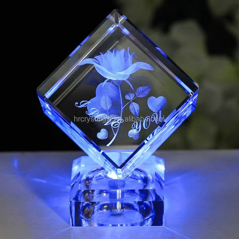 hot sale souvenir glass block/cube gift 3d laser