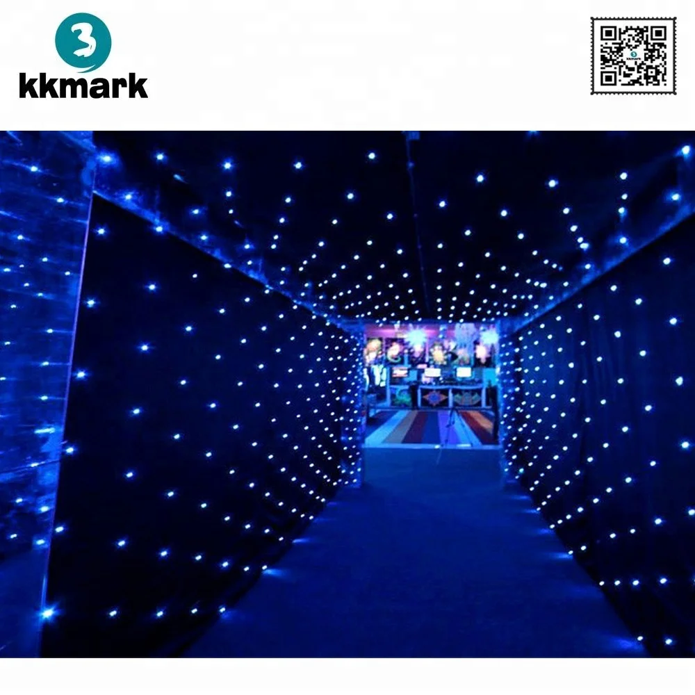 LED Effets Lumineux Étoile Rideau Tissu Rideaux de Scène Noir Blanc pour Mariage DJ Discothèque Événements