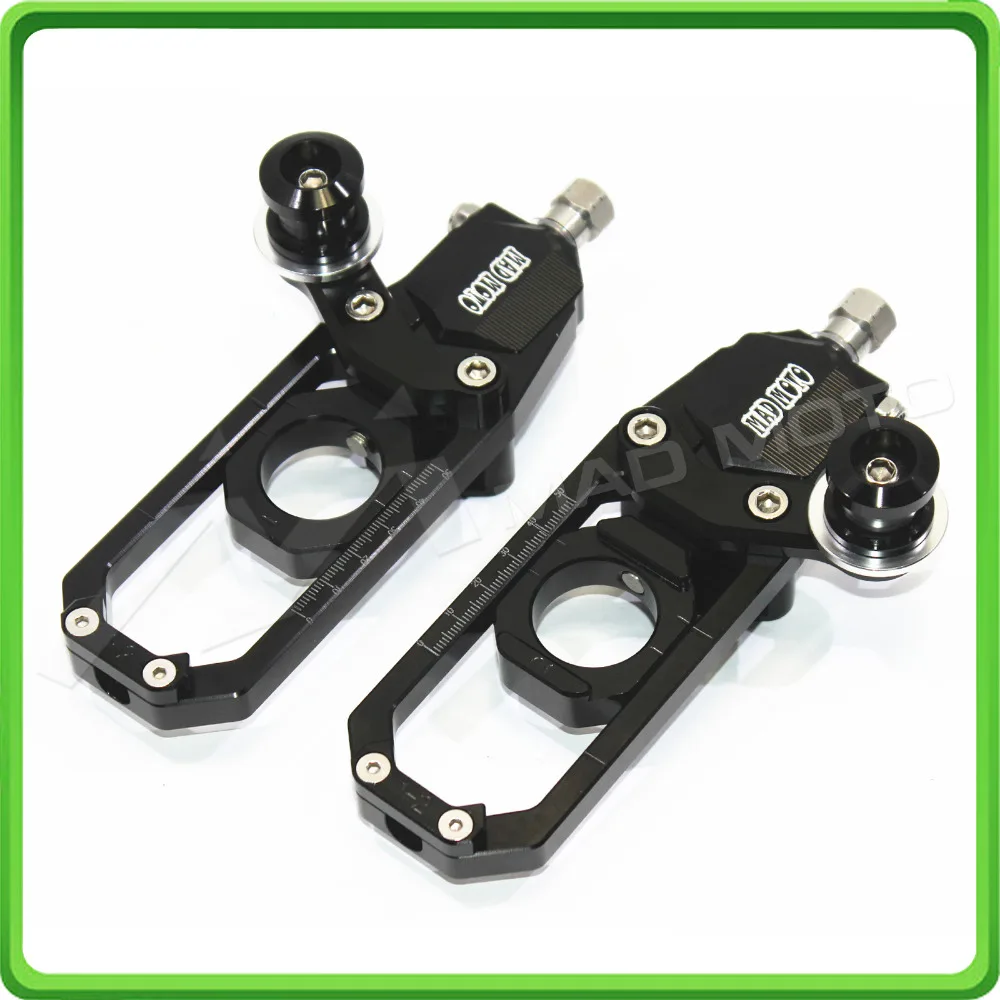 Motorcycle Chain Tensioner Adjuster with paddock bobbins kit for Yamaha R1 YZF-R1 2007 2008 2009 2010 2011 2012 2013 2014 Black (3)