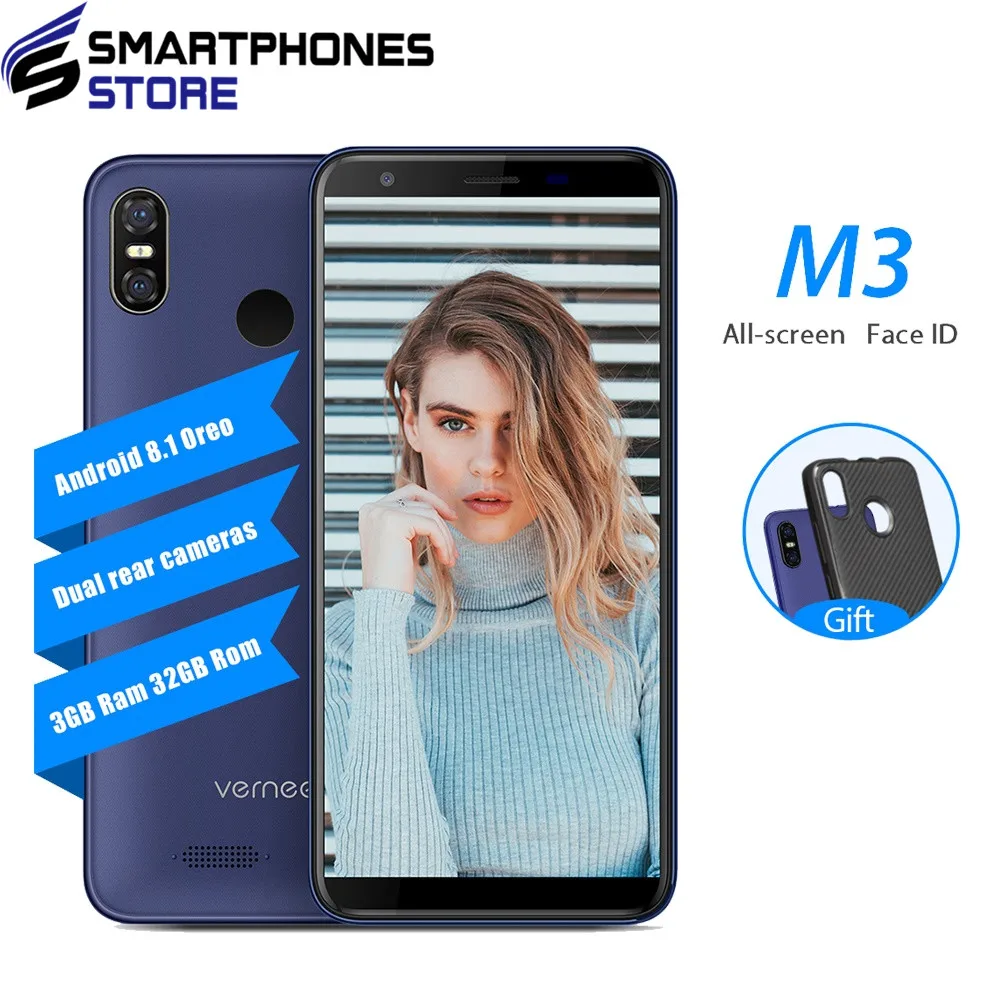 

Vernee M3 3GB RAM 32GB ROM Mobile Phone 5.5 Inch Face ID Android 8.1 Quad Core MTK6739 13MP 3300mAh 4G LTE Unlocked Smartphone