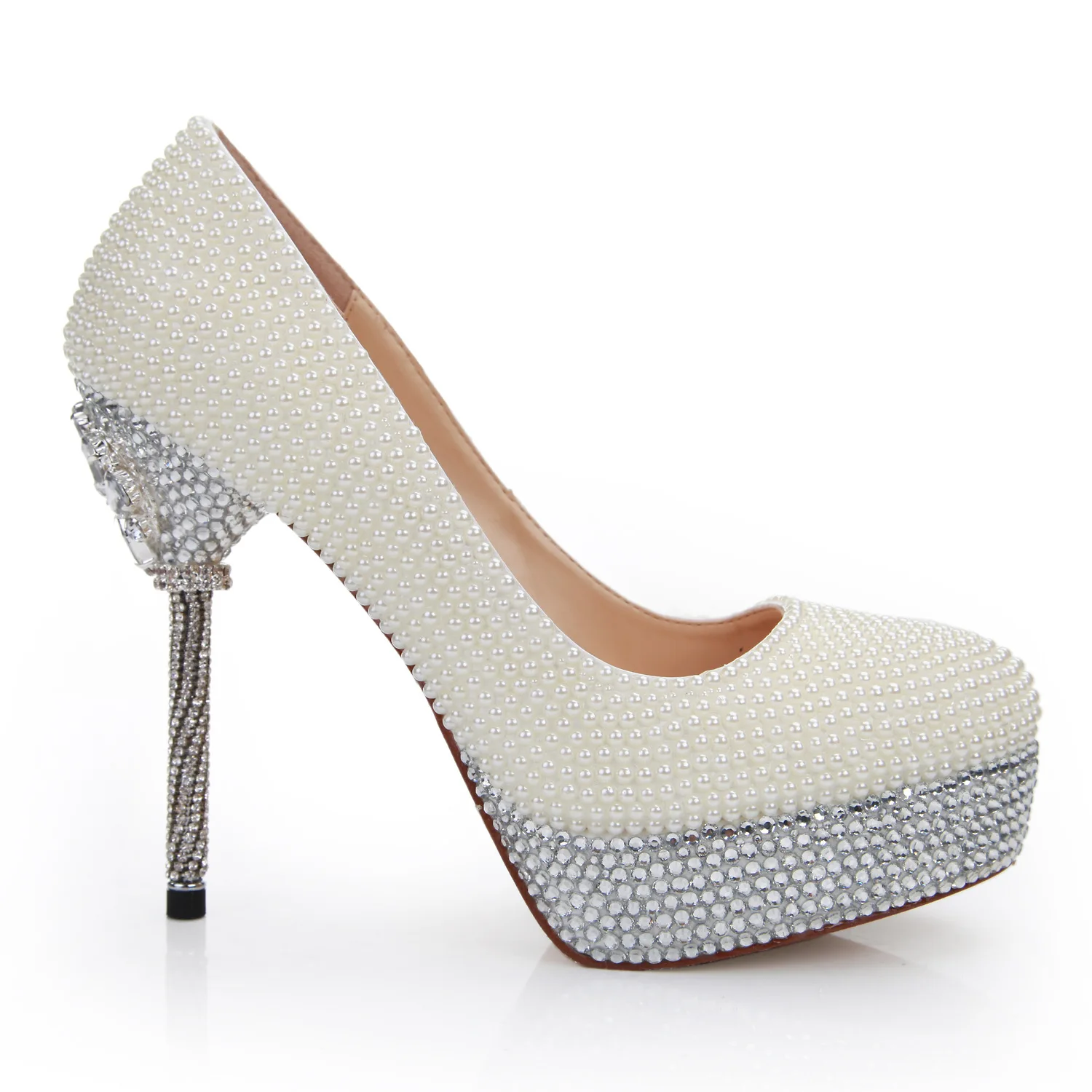 shoes with white pearl diamond bride wedding shoes waterproof shoes increased with a fine diamond wedding shoes