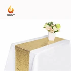 Linen Table Runners for Weddings Sparkly Gold Sequin Table Runner