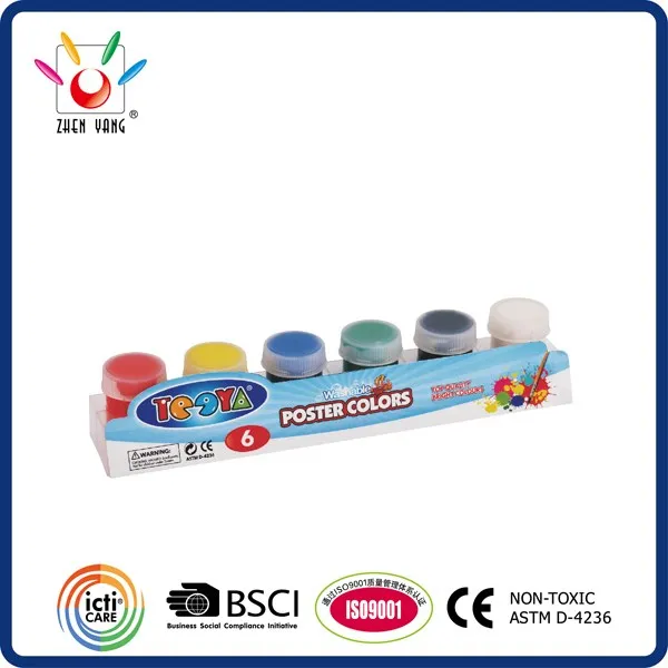6-Strip 20ML Poster Color In Shrink Wrapping