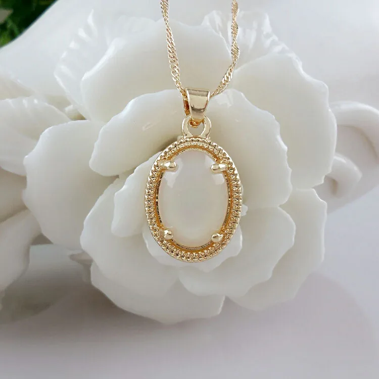 High Quality 18K Gold Plated Jewelry Set White Jade Pendant Necklace with Cheap Wholesale
High Quality 18K Gold Plated Jewelry Set White Jade Pendant Necklace with Cheap Wholesale