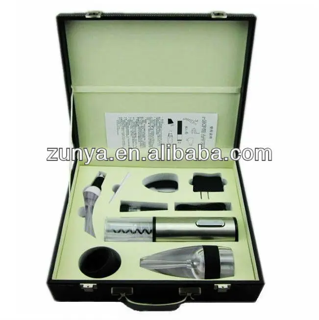 deluxe gift set of stainless steel electric wine bottle opener
