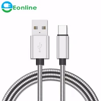 

1.1M Metal Spring Metal Plug Type C USB Cable USB C Cable for Samsung S9 S8 S7 Note9 8 7 for Sony HTC