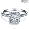 MECYLIFE High-grade S925 Silver Setting 1 Carat Solitaire Diamond Ring