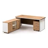 Durable melamine board L-shape office computer table design with side desk