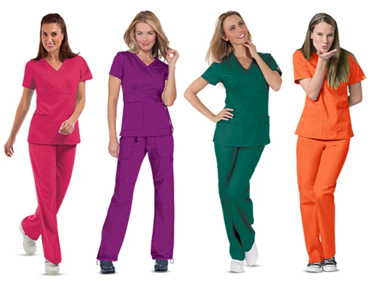 Factory Custom Pink Jogger Zipper Set Soft Super Stretch Stretch Womens Uniform Medical Care Wear Beauty Salon Scrub