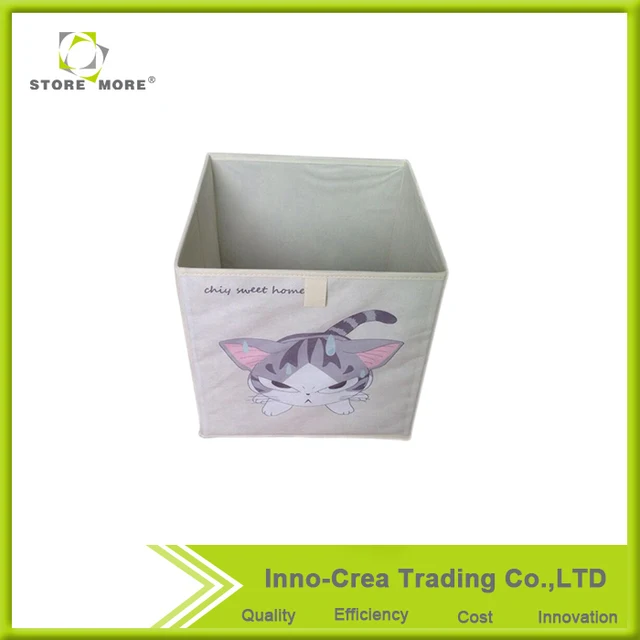 tabby cat foldable non woven fabric clothes storage tote basket