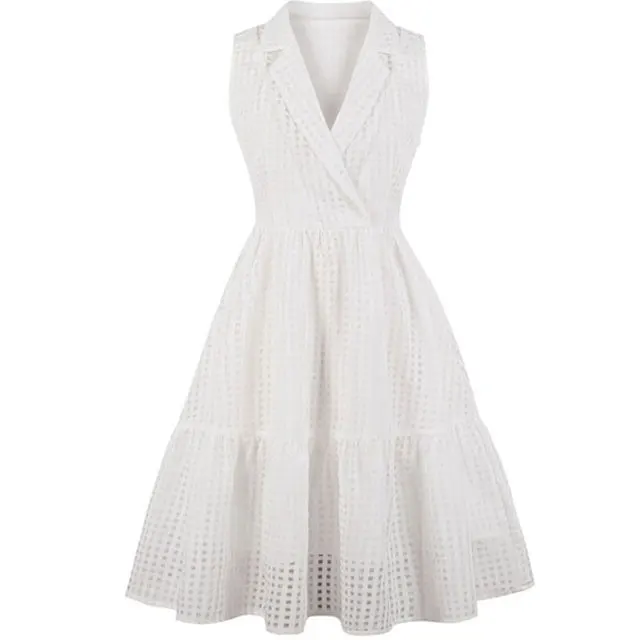 Chinese Women Vintage Robe Summer Notched Lapel Plaid Expansion Slim Elegant Party Clothes Zipper OL Retro Hollow Swing Dresses
Chinese Women Vintage Robe Summer Notched Lapel Plaid Expansion Slim Elegant Party Clothes Zipper OL Retro Hollow Swing Dresses