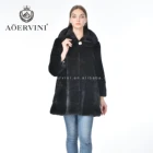 Hot fashion elegant women genuine fur coat mink