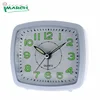Imarch BB08506-White Chinese factory supply customize retro Luminous nonticking plastic analog desk alarm clock
