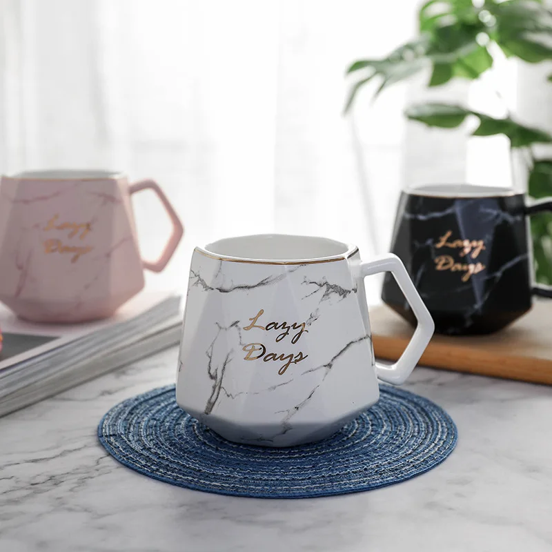 Marble creative ceramic mug diamond shaped office business mug large capacity coffee and tea mug
Marble creative ceramic mug diamond shaped office business mug large capacity coffee and tea mug