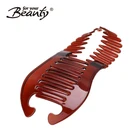 Quality clear brown plastic magic hair clips for thick hair