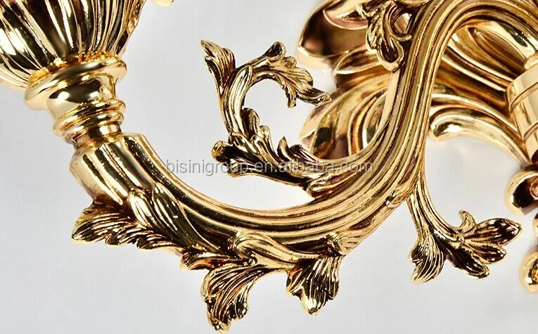 luxury classical french louis style golden floral wall sconce of