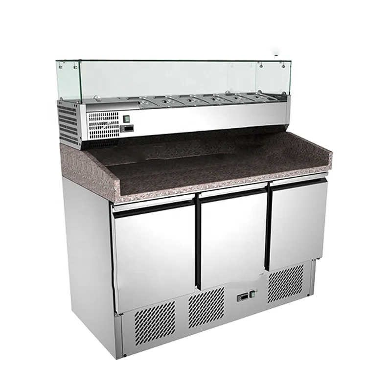 OEM Granite Marble Top Salad Work Bench Counter Top Salad Bar  refrigerator fridge