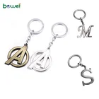 Promotional A K S shapes metal gift keyring letter keychain
