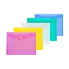 Transparent Small Plastic A5 Clear Document Bag with Snap Button Closure