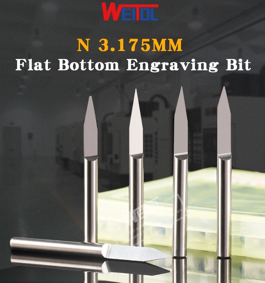 Weitol 3 175mm Flat Bottom Knife V Shape Flat Bottom Carving Tools For