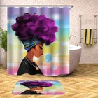 High Quality Black Girl Magic Water Proof Shower Curtain Fabric, 2019 African Women Bathroom Curtain Waterproof Fabric
