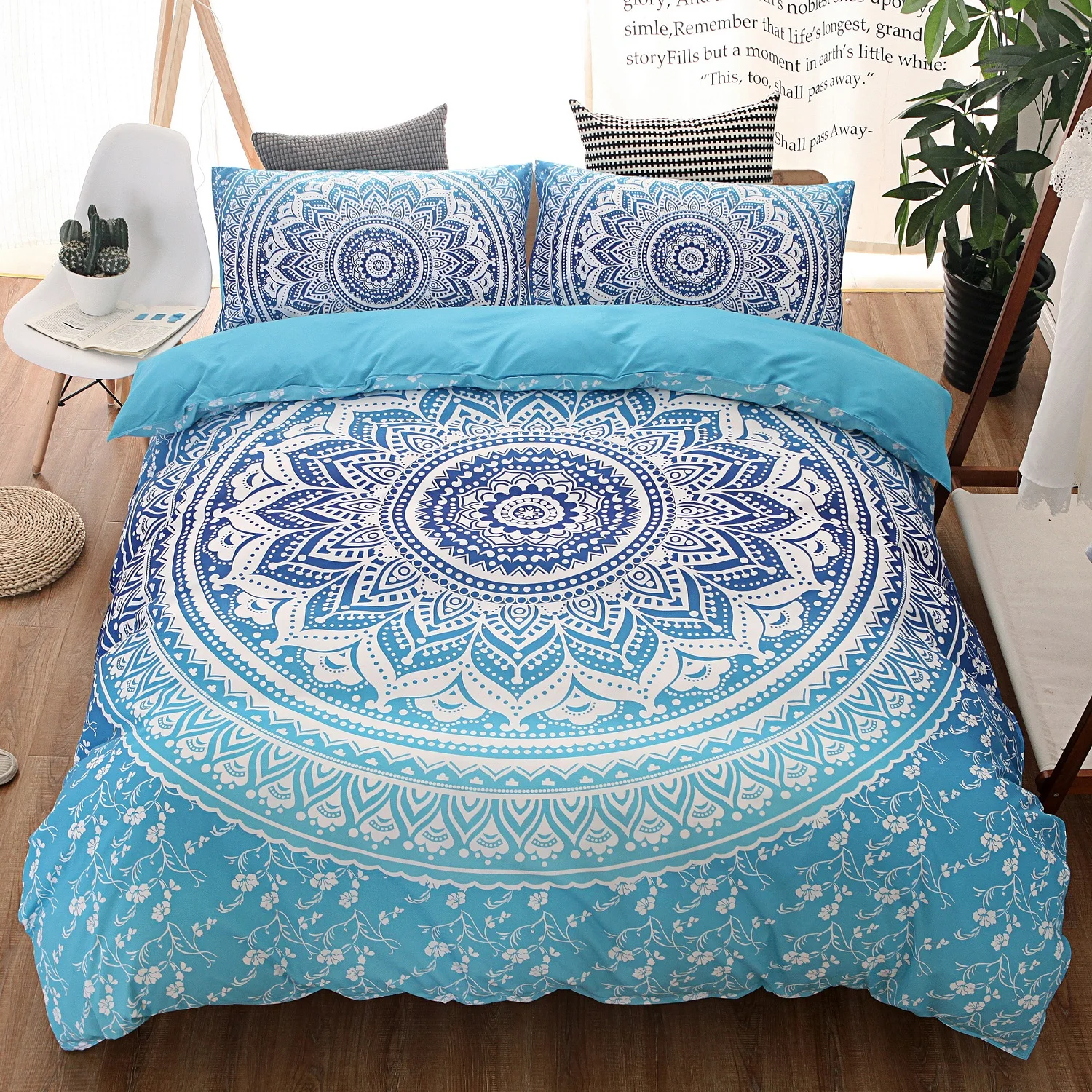 90gsm Microfiber Fabrics Luxury King Size Bedding Sets Bohemian