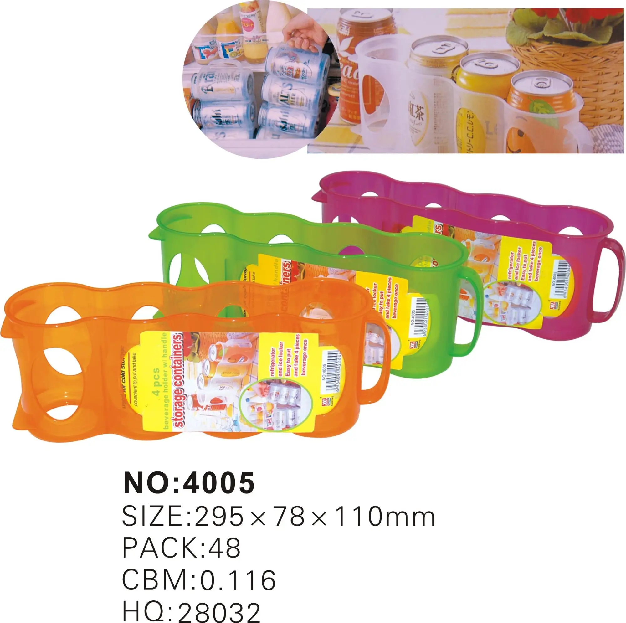 Plastic PP beer cans beverage holder beer cans refrigerator organizer