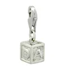Fashion charm gold plated 925 silver pendant with block shaped Silver Jewelry