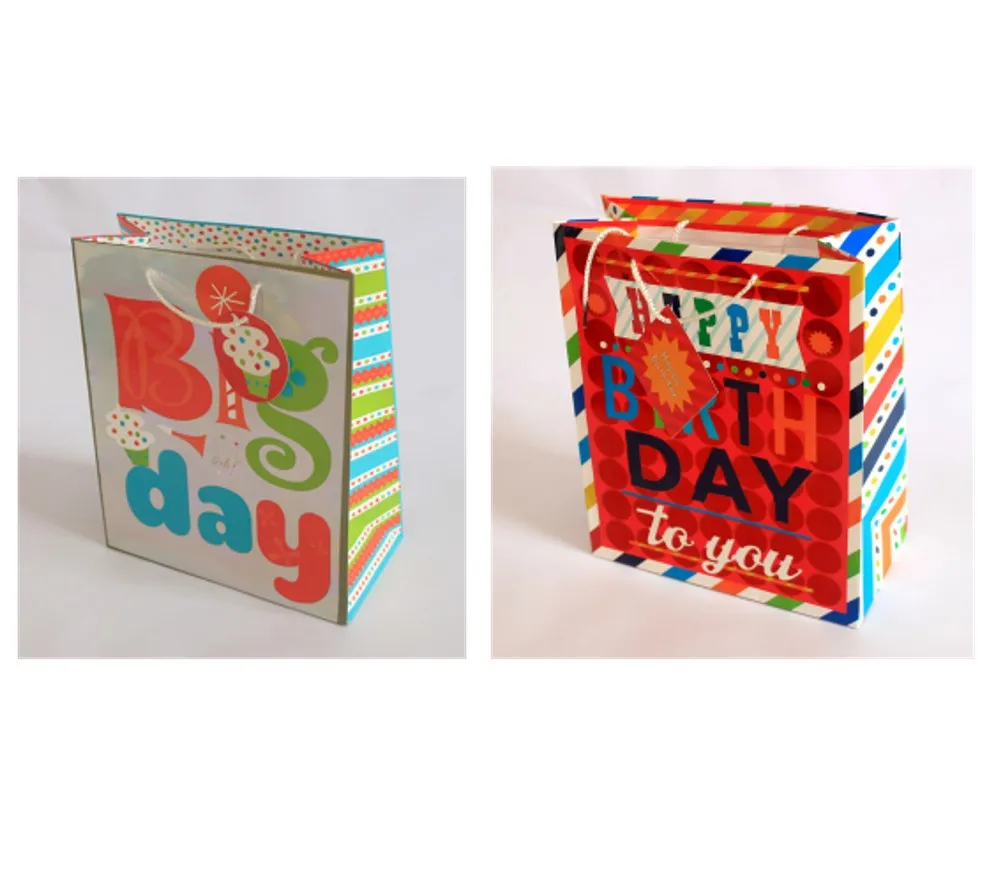 custom happy birthday party favor paper gift bags for kids with