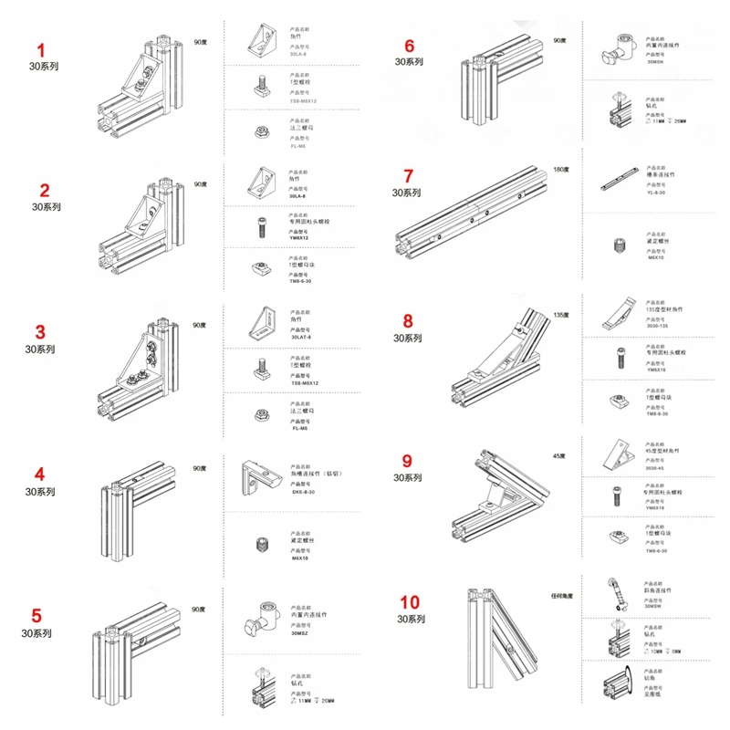 China T slot industrial aluminum profile40*4050*5030*3020*8030*60