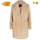 Women Coat Wholesale Women Cream Teddy Winter Faux Fur Teddy Coat