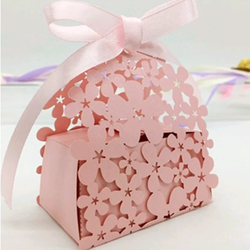 paper gift box with flowers for wedding baby shower birthday