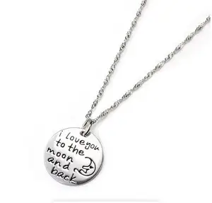 925 silver i love you to the moon and back necklace