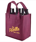 reusable customized Wholesale custom printed logo 6 bottle wine non woven tote bag