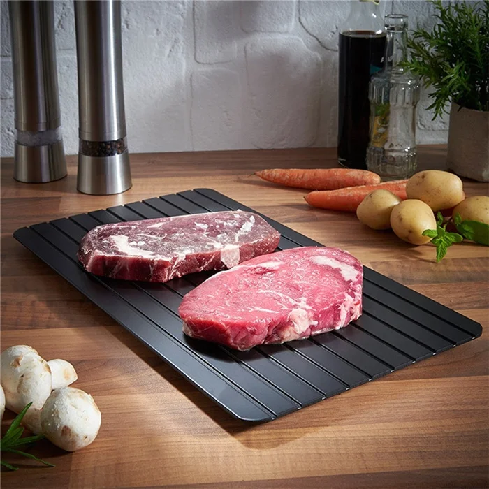 Fast Food Meat Rapid Thaw Defrosting Tray With Red Silicone Border meat defrost plate, Red/black/green
Fast Food Meat Rapid Thaw Defrosting Tray With Red Silicone Border meat defrost plate, Red/black/green