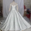 Glitter Wedding Dress Bridal Gown Silver Cap Sleeves Ball Gowns LB1916