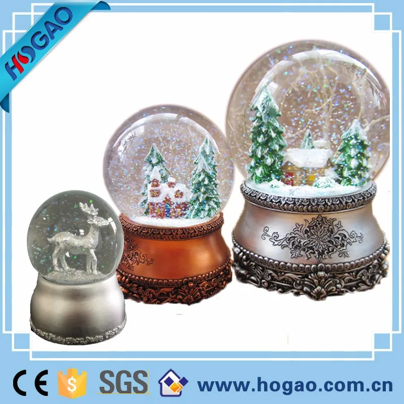 antique glass snow globe snowglobe christmas village trees snow