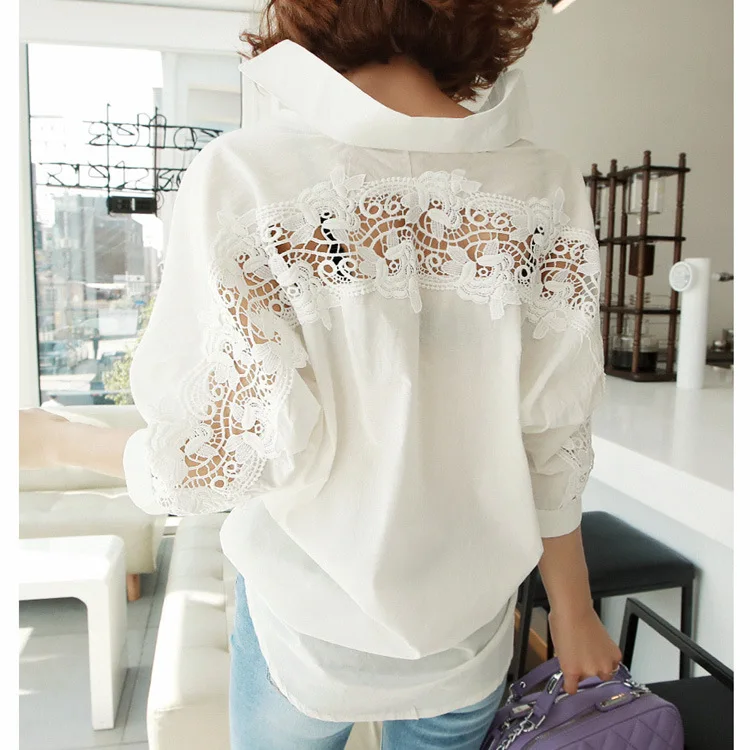 Fashion women tops Summer 2019 backless sexy Hollow Out Lace Blouse Shirt Ladies casual Loose White office blouse women, As the pictures shown
Fashion women tops Summer 2019 backless sexy Hollow Out Lace Blouse Shirt Ladies casual Loose White office blouse women, As the pictures shown