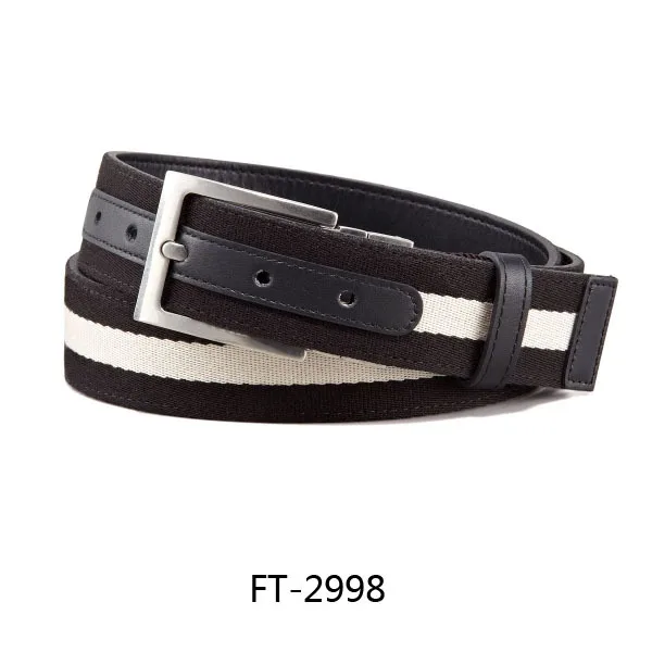 35mm Wide Men's Accessory Belt Canvas Genuine Leather Belts 105-125cm Long