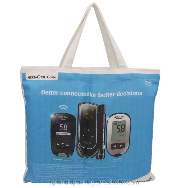 printing promotional fashionable cotton bag canvas drawstring