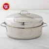 Thanksgiving Day Promote Sales Kitchen Stainless Steel Cookware Turkey Oval Roasting Pan Roaster Chicken With Rack Lid
