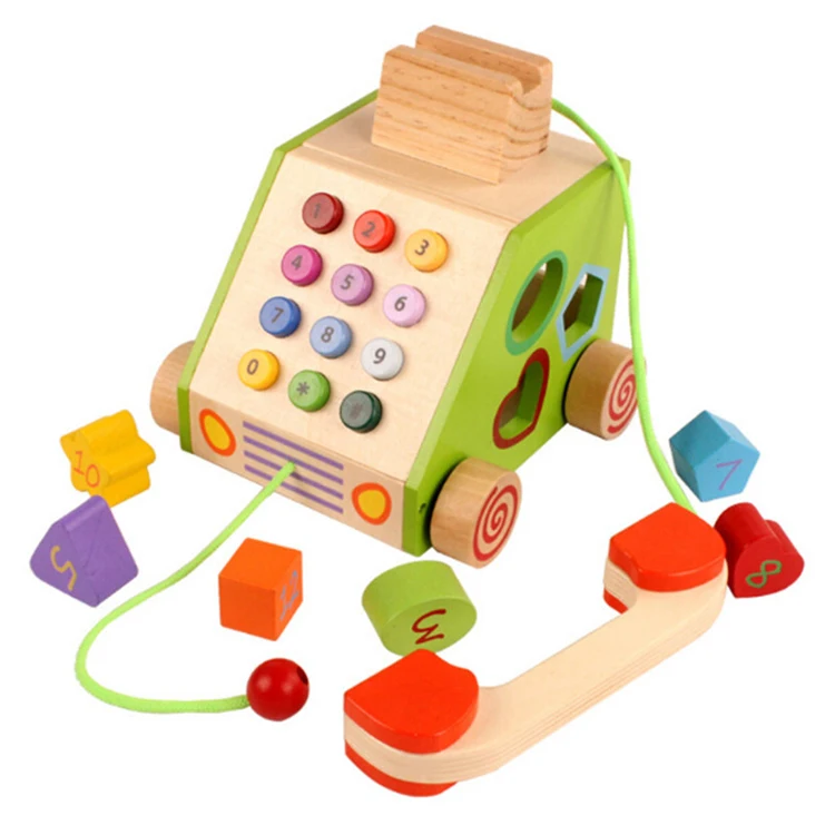 wooden toy phone