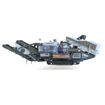 SBM Hot sale complete mobile crushing line with jaw crusher and impact crusher and screen