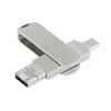 Latest New Model Designs Steel Swivel 3 in 1 OTG USB Flash Drives Type C IOS OTG USB 2.0 Flash Drive