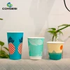 Manufacture customized printed logo 16oz double wall PLA paper cups for hot drink with lids