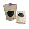 Wholesale ziplock stand up brown paper tea bag